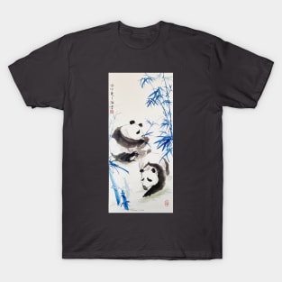 Blue Bamboo Panda T-Shirt